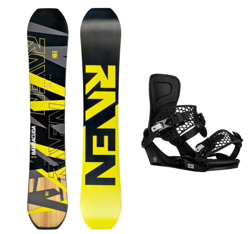 Raven Barracuda Carbon Lime pánský snowboard + Gravity Indy black pánské snb vázání