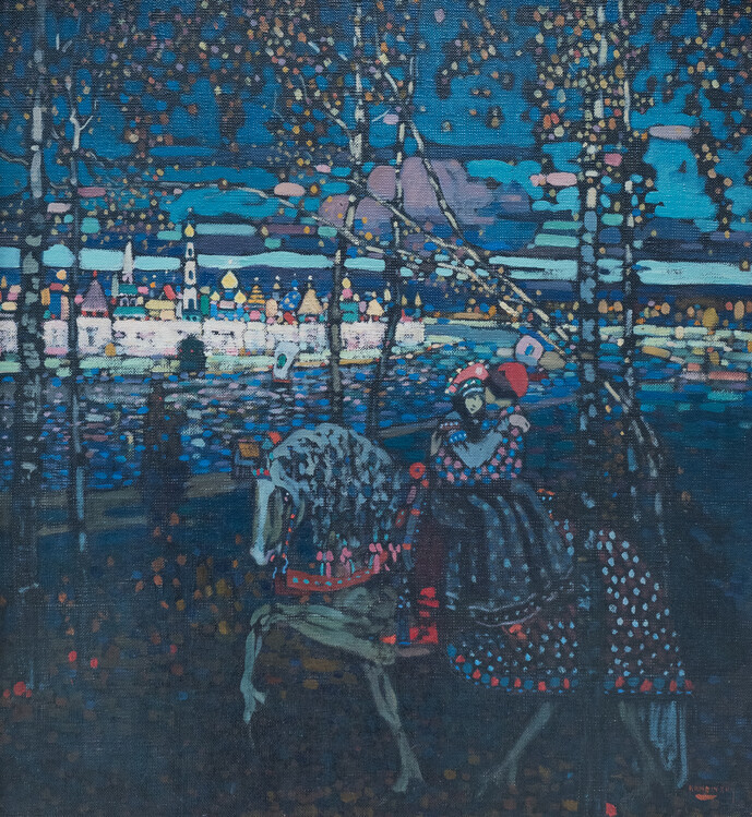 Wassily Kandinsky Obrazová reprodukce Riding couple (1906), Wassily Kandinsky, 40 × 40 cm