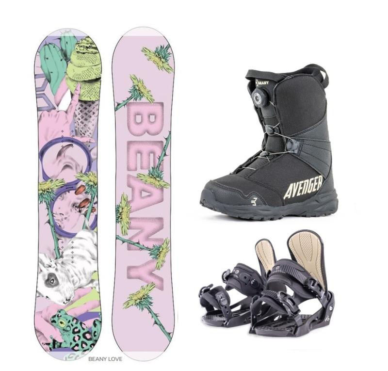 Beany LOVE dívčí snowboard + Beany Junior vázání + Beany Avenger BS boty