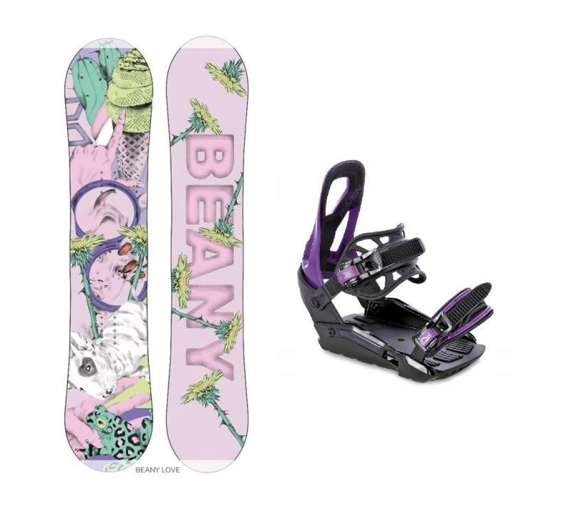 Beany LOVE dívčí snowboard + Raven S230 Black/violet vázání