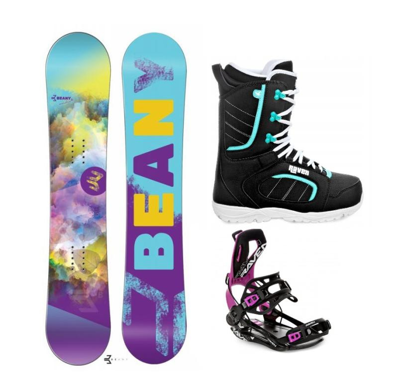 Beany Meadow snowboard + Raven Fastec FT360 black/fuchsia + Raven Diva black/mint boty