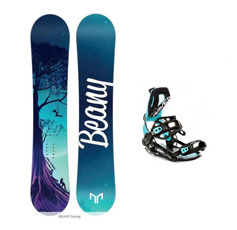 Beany Swing dětský/juniorský snowboard + Raven Fastec FT360 black/mint vázání