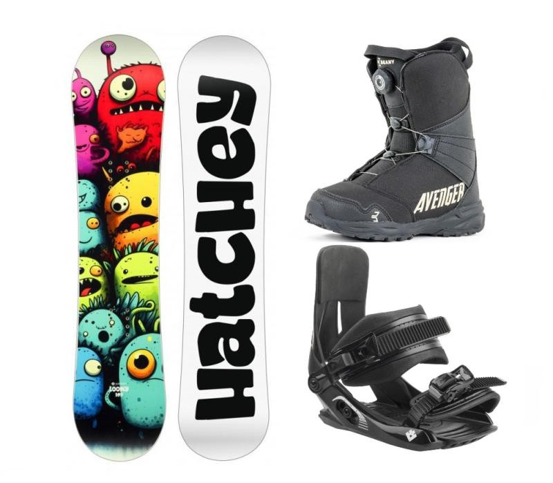 Hatchey Loony dětský snowboard + Hatchey Tactic Junior + Beany Avenger BS boty