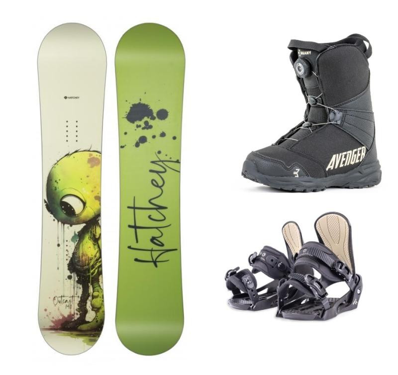 Hatchey Outcast dětský snowboard + Beany Junior vázání + Beany Avenger BS boty