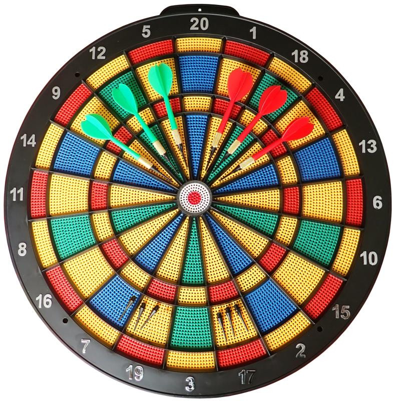 Kubisport Terč softový 45cm - 6 ks šipek s plastovými hroty