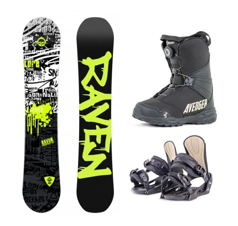 Raven Core Junior mini snowboard + Beany Junior vázání + Beany Avenger BS boty