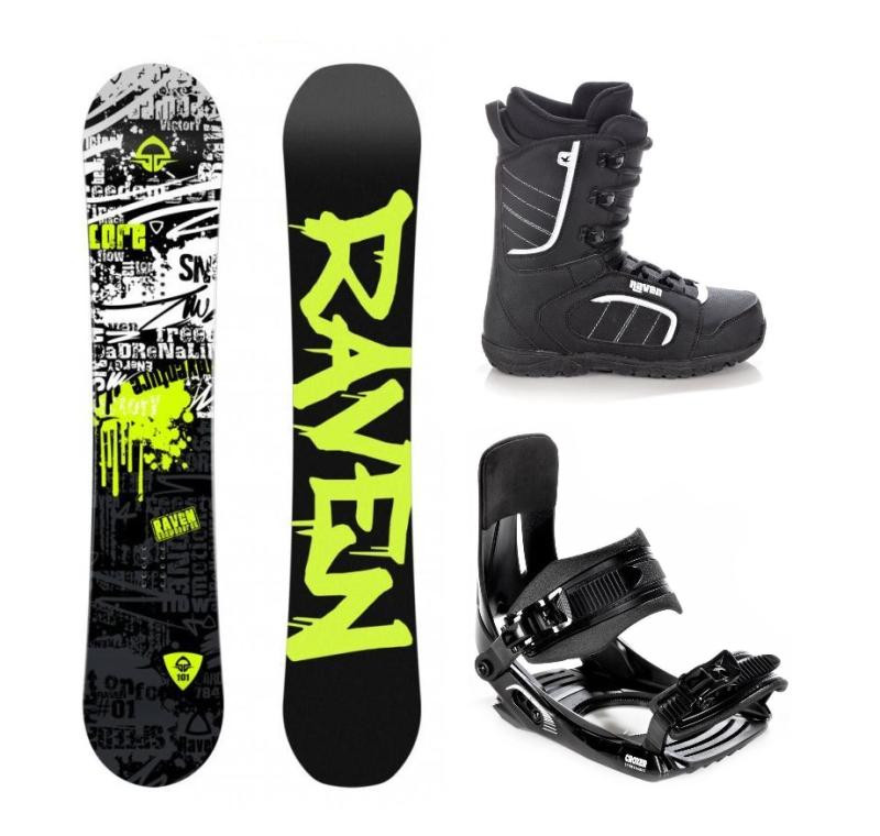 Raven Core Junior mini snowboard + Croxer MP180 vázání + Raven Target obuv