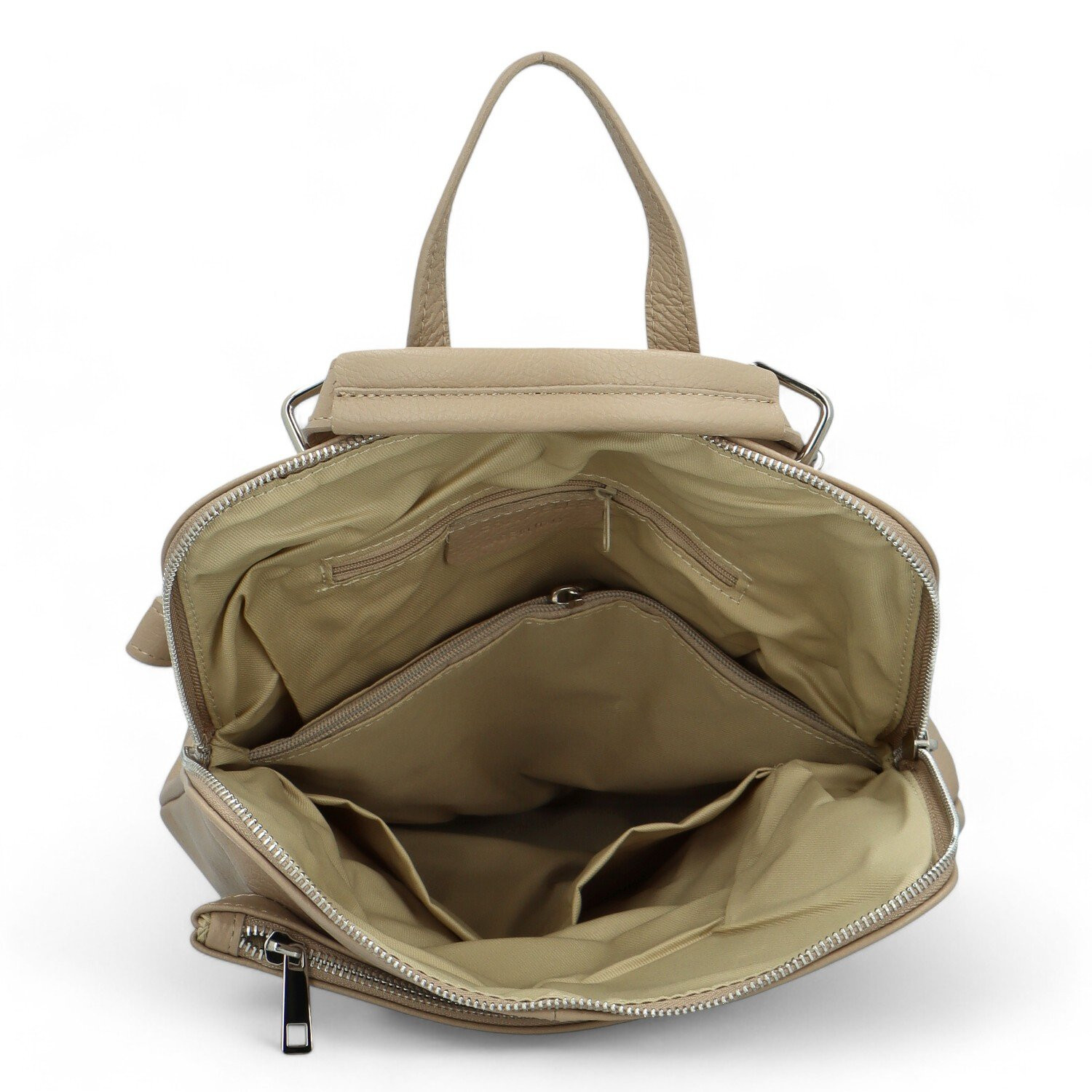 Prostorný dámský kožený batoh Delami Jean new, taupe