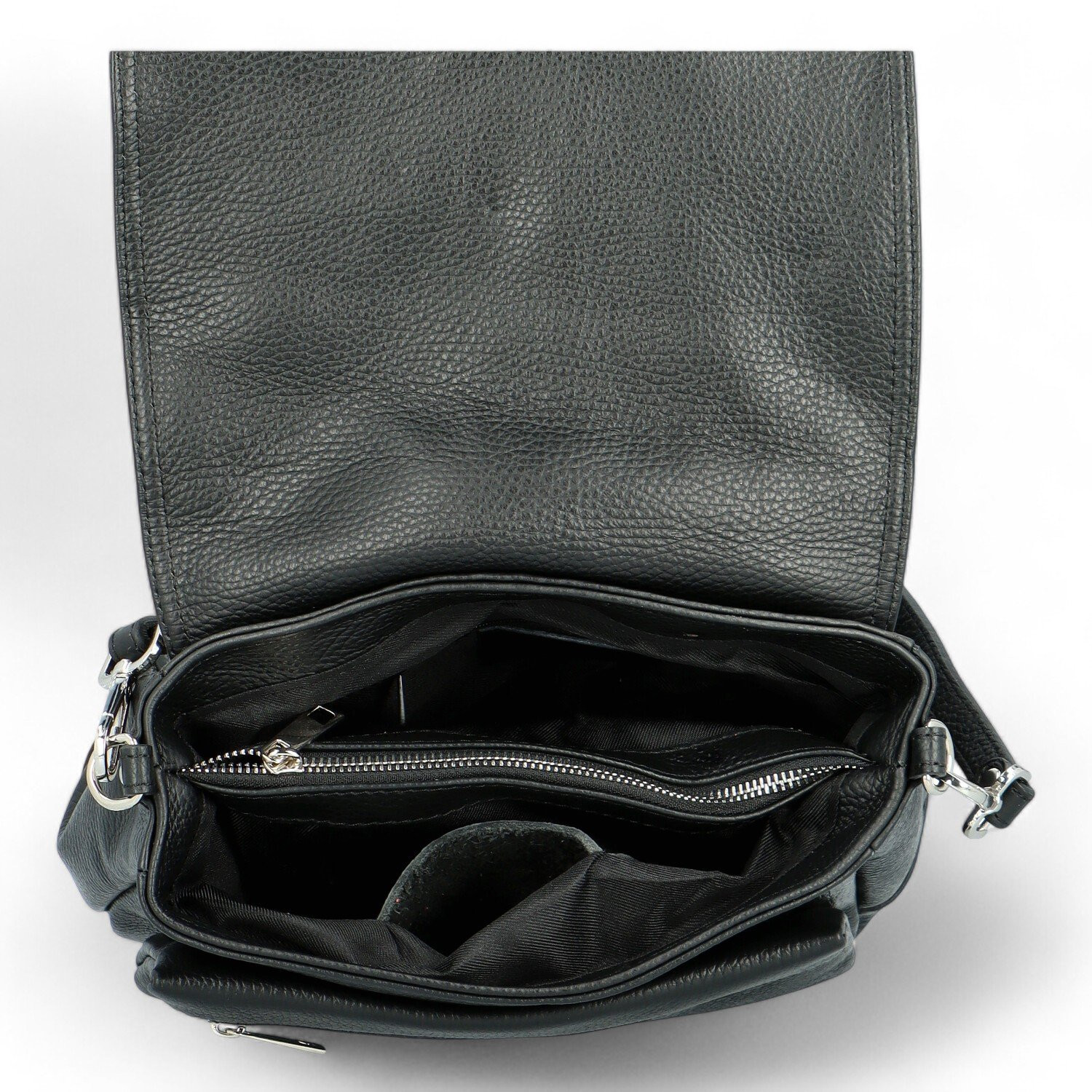 Stylová dámská kožená crossbody kabelka Keolla, černá