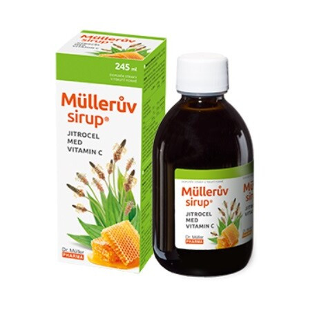 Müllerův sirup s jitrocelem, medem a vitamínem C 245 ml