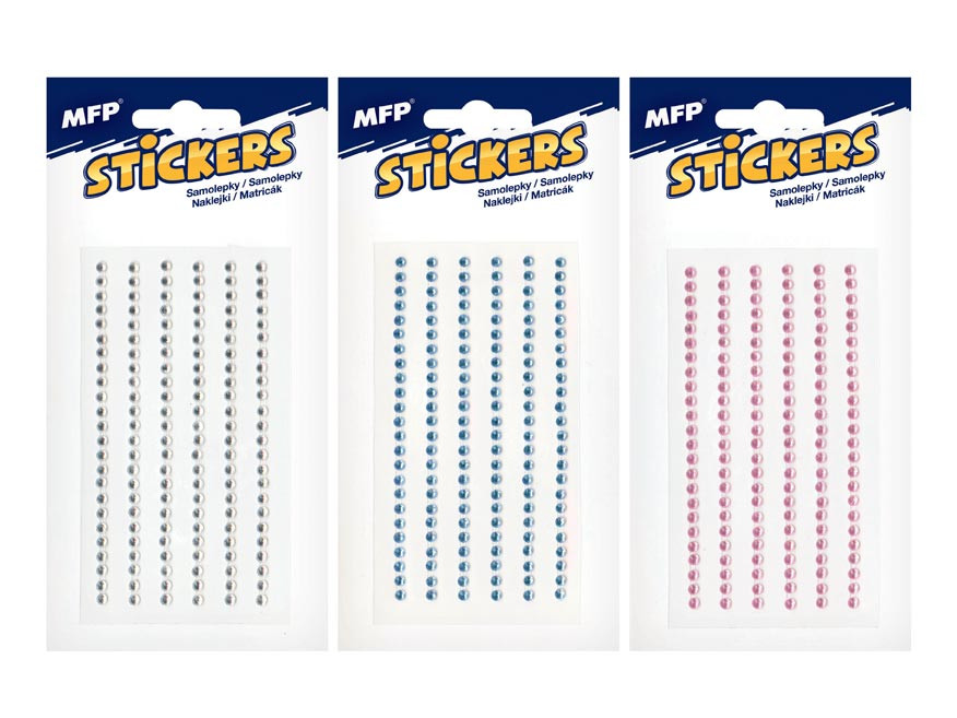 MFP 1032381 Samolepky kamínky 3mm mix barev 1102