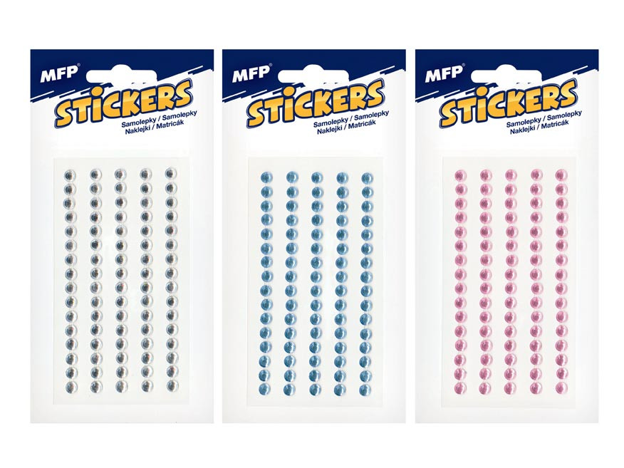 MFP 1032380 Samolepky kamínky 5mm mix barev 1101