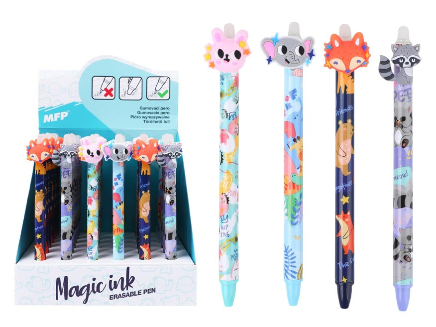 MFP 6001395 Kuličkové pero gumovací Cute Animal, 0,5, modré