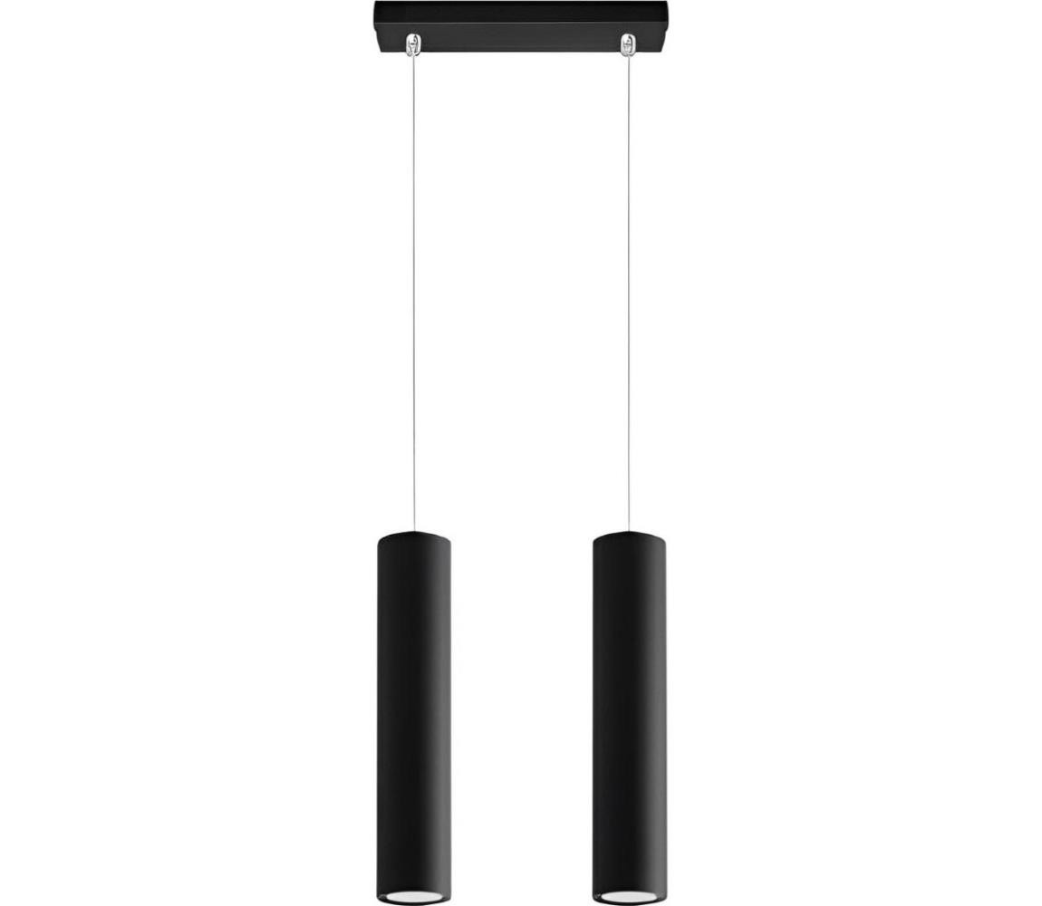 Lustr na lanku KARADON 2xGU10/30W/230V černá