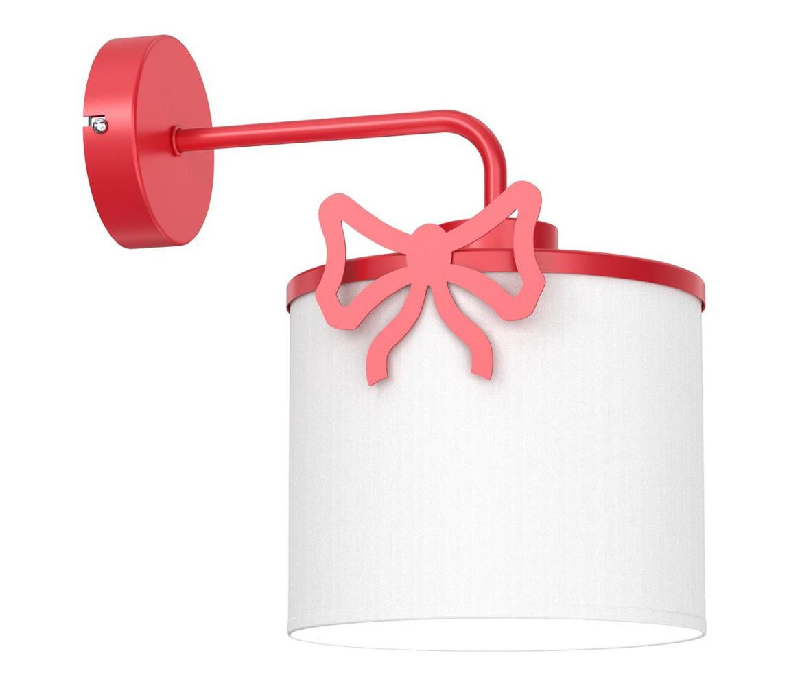 Dětská nástěnná lampa SWEET 1xE27/15W/230V bílá/červená/mašle