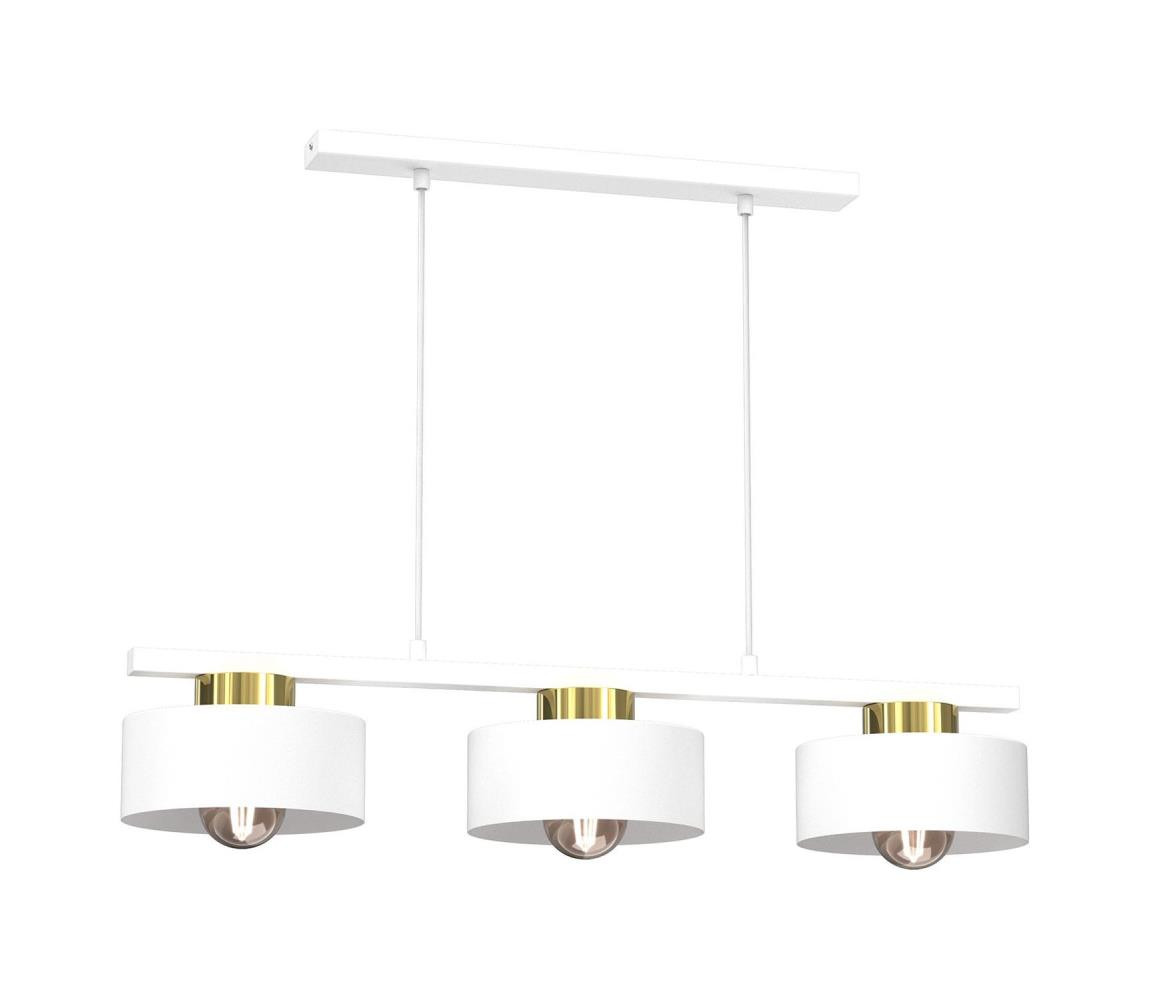 Lustr na lanku MARTI 3xE27/15W/230V bílá/zlatá