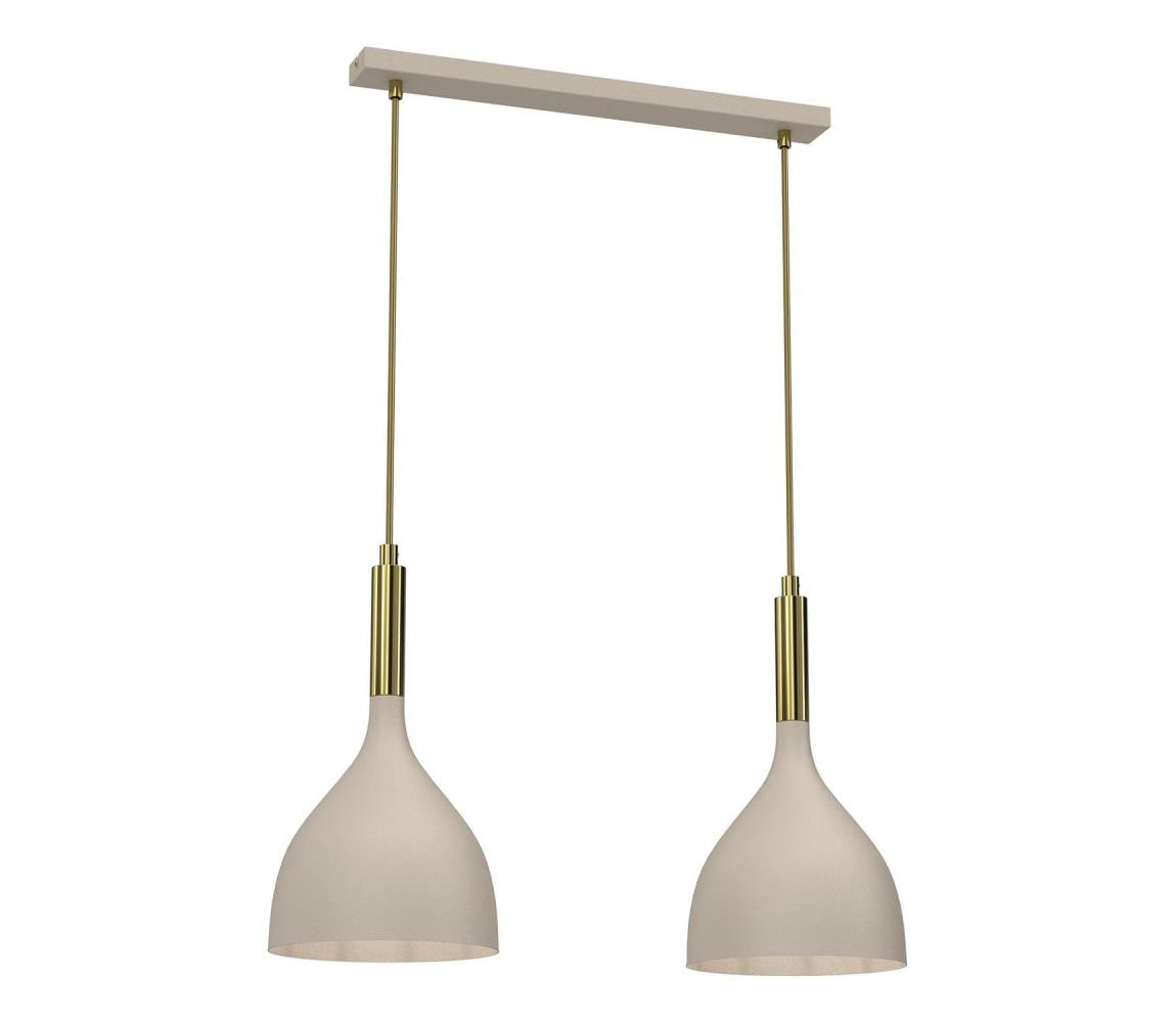 Lustr na lanku NOAK 2xE27/15W/230V béžová/zlatá