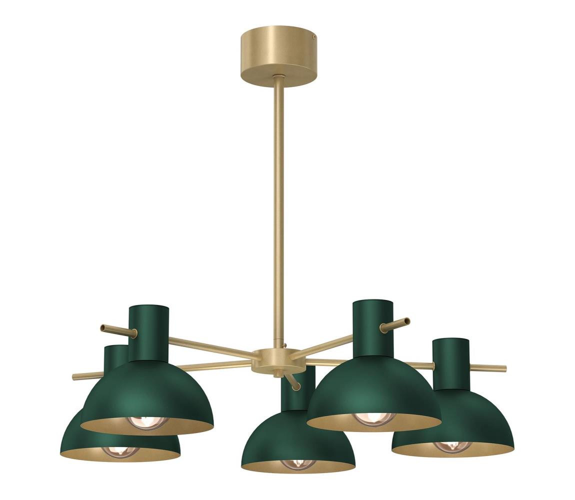 Lustr na tyči ESTATE MINI 5xE27/15W/230V zelená