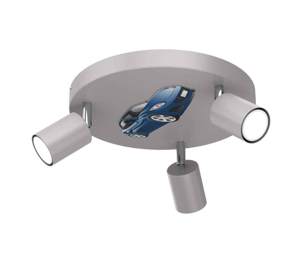 Dětské bodové svítidlo FUN 3xGU10/8W/230V šedá/auto