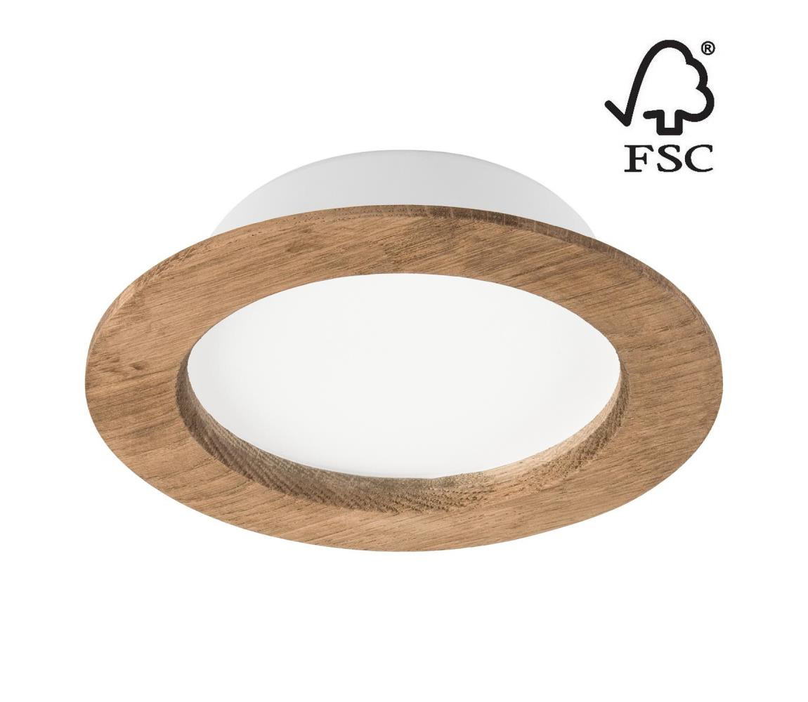 LED Podhledové svítidlo WOODY SPOT LED/12,5W/230V 3000K ořech ø 16 cm