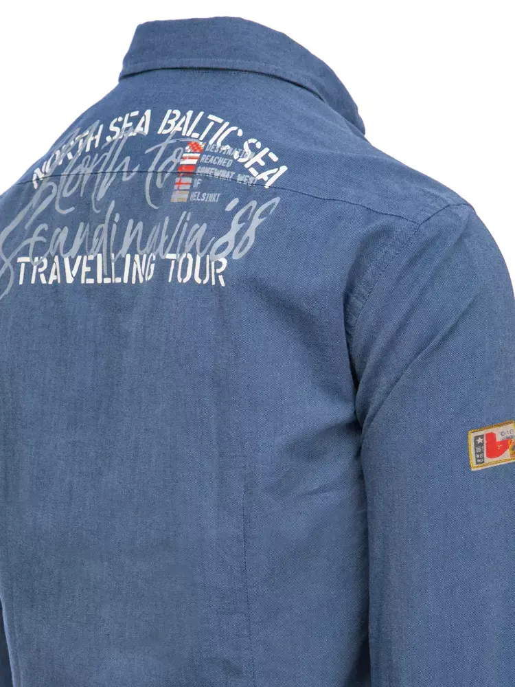 Pánská košile barva indigo Dstreet