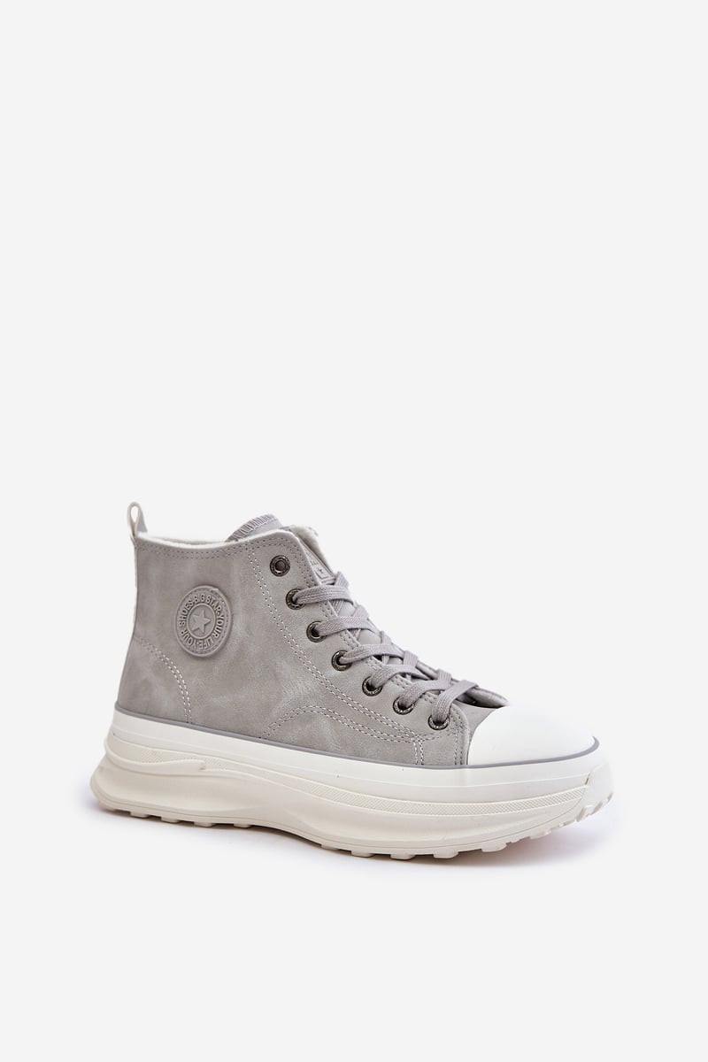 Zateplené Dámské Tenisky Na Platformě Big Star Šedé