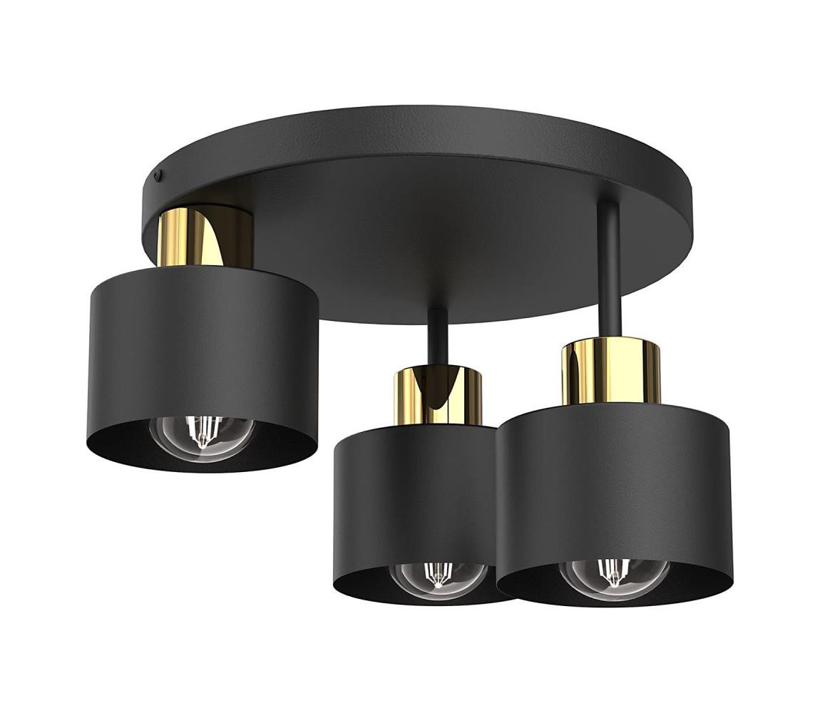 Stropní svítidlo PARKLA 3xE27/15W/230V černá/zlatá