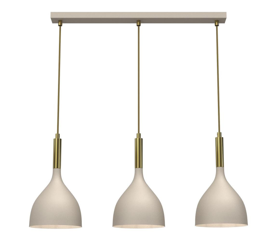 Lustr na lanku NOAK 3xE27/15W/230V béžová/zlatá