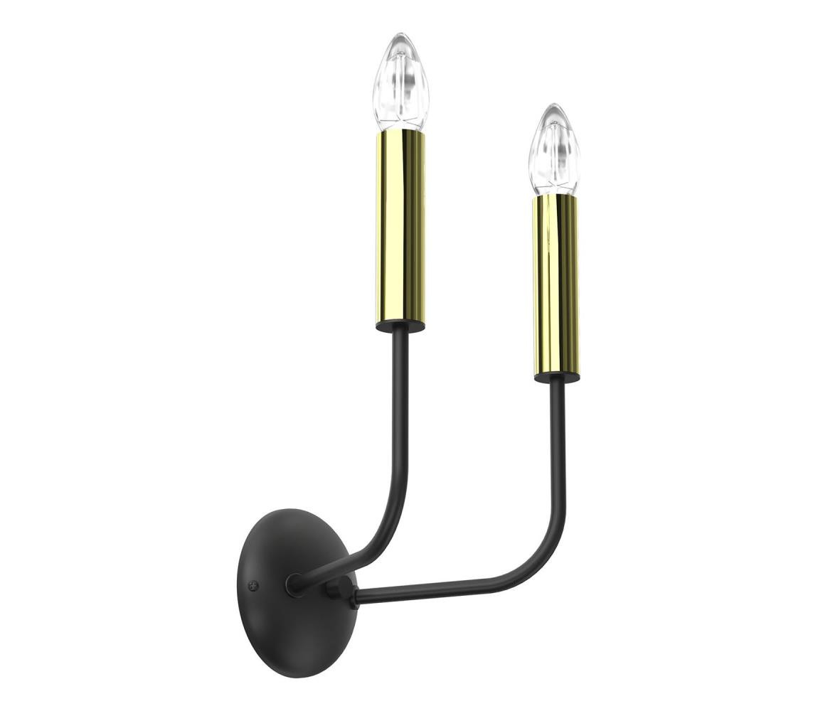 Nástěnná lampa AKASYA 2xE14/15W/230V černá/zlatá