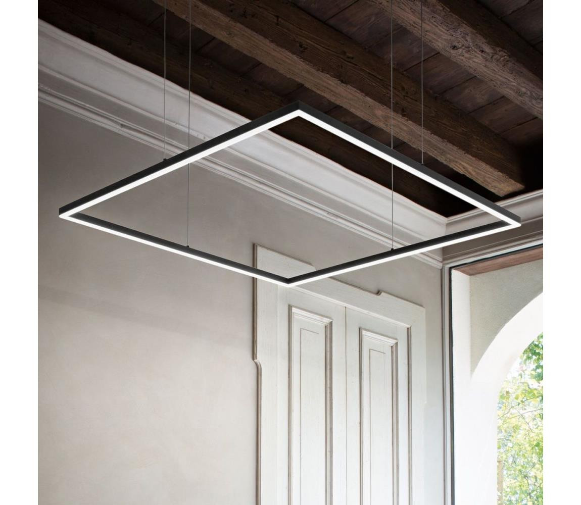 Ideal Lux Ideal Lux - LED Lustr na lanku ORACLE SLIM LED/41W/230V 3000K 70x70 cm černá