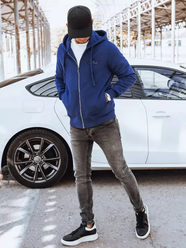 Pánská mikina s kapucí modrá Dstreet