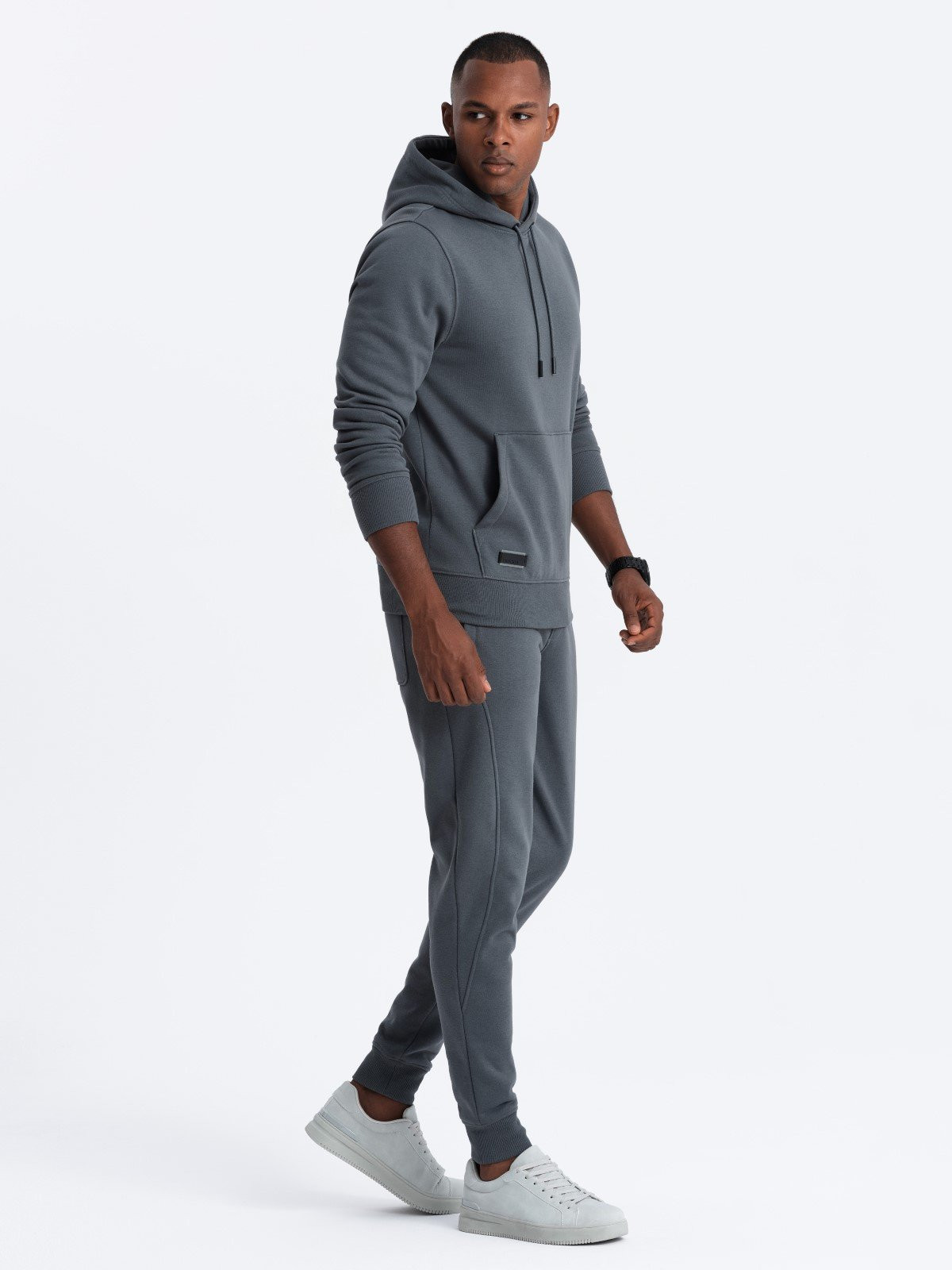 Ombre Men's BASIC cotton tracksuit set kangaroo sweatshirt + joggers