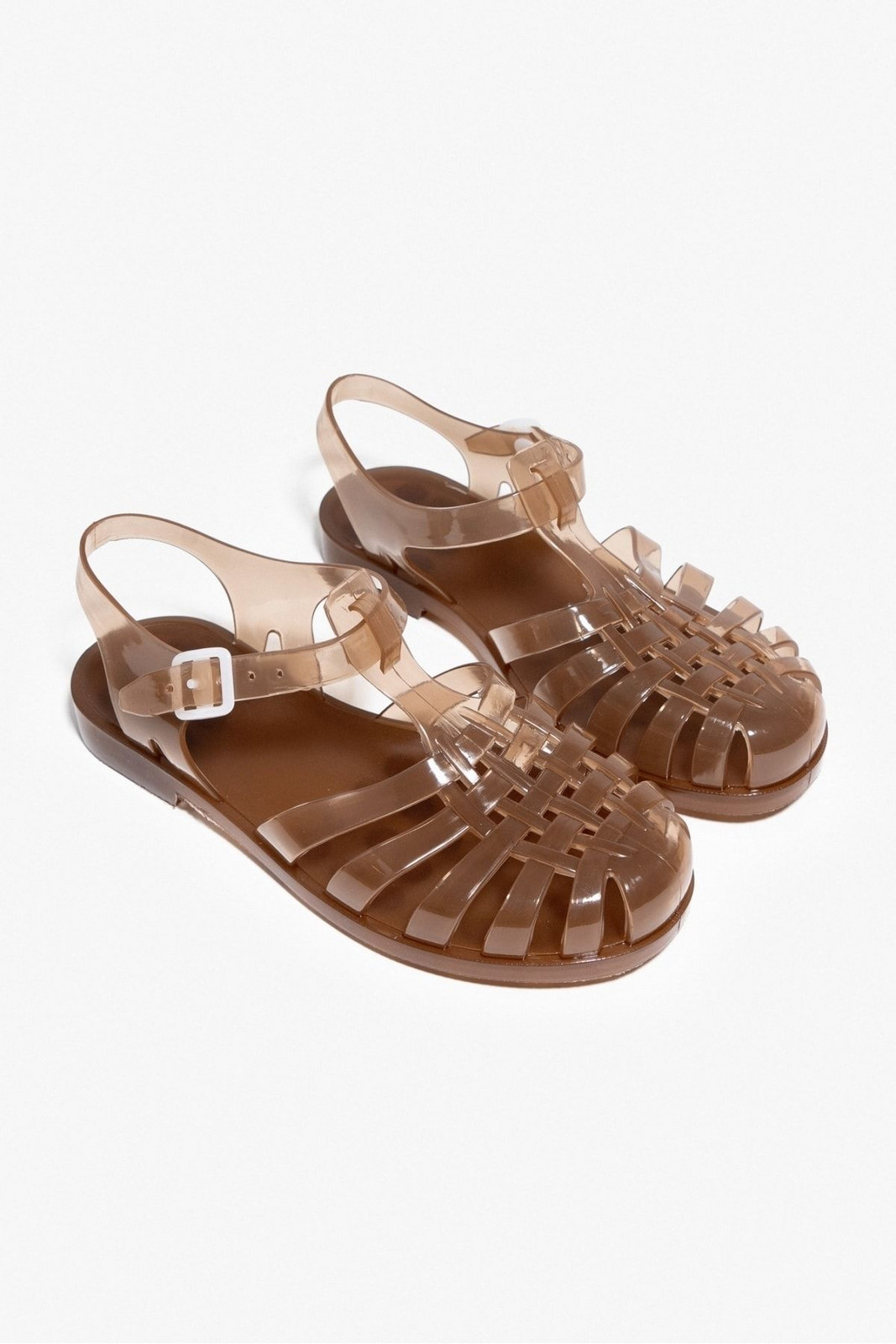 NİŞANTAŞI SHOES Anderline Sheer Brown Women's Sandals with a Belt Detail