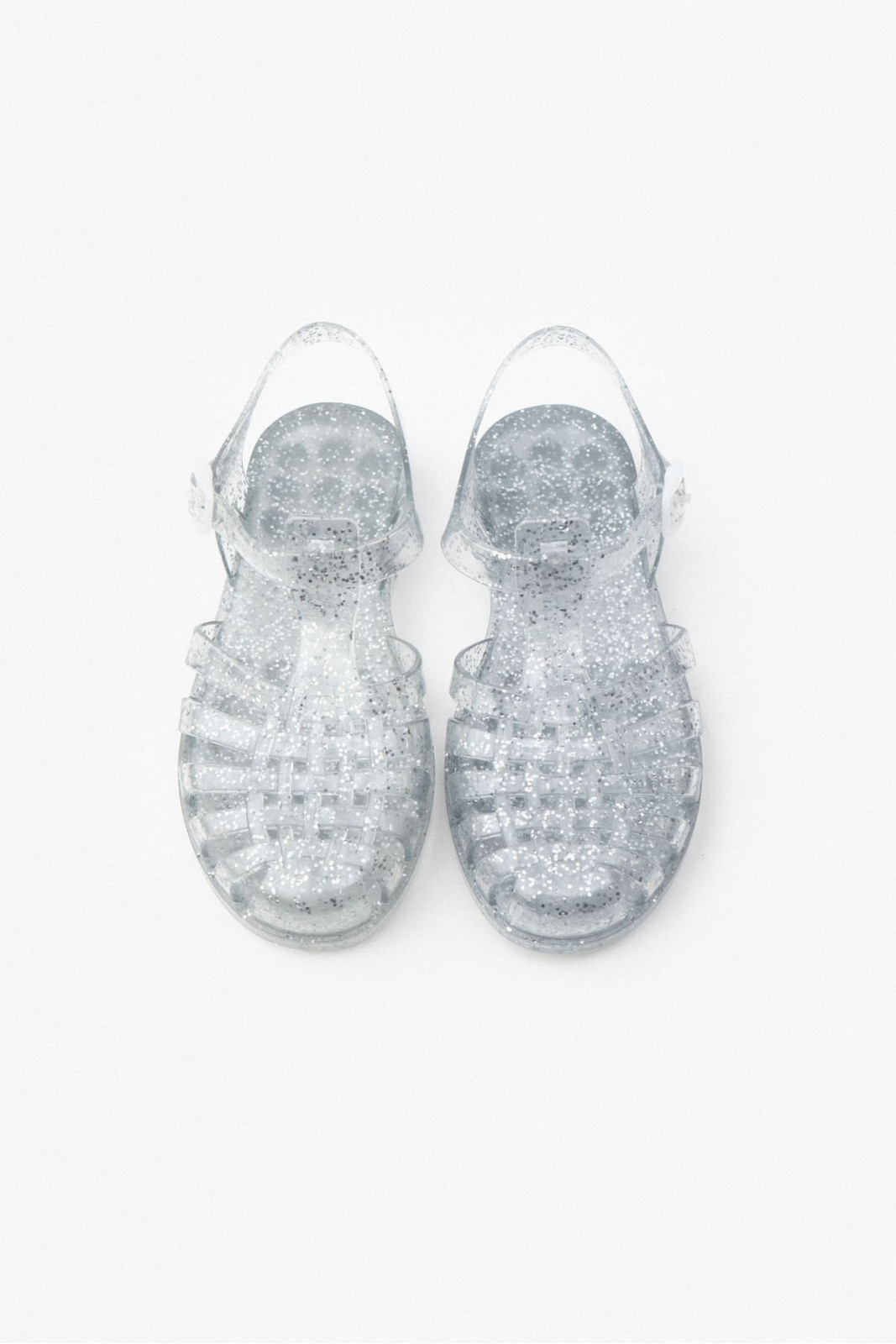 NİŞANTAŞI SHOES Anderline Jr. Transparent Glitter Matte Belt Detail Children's Sandals