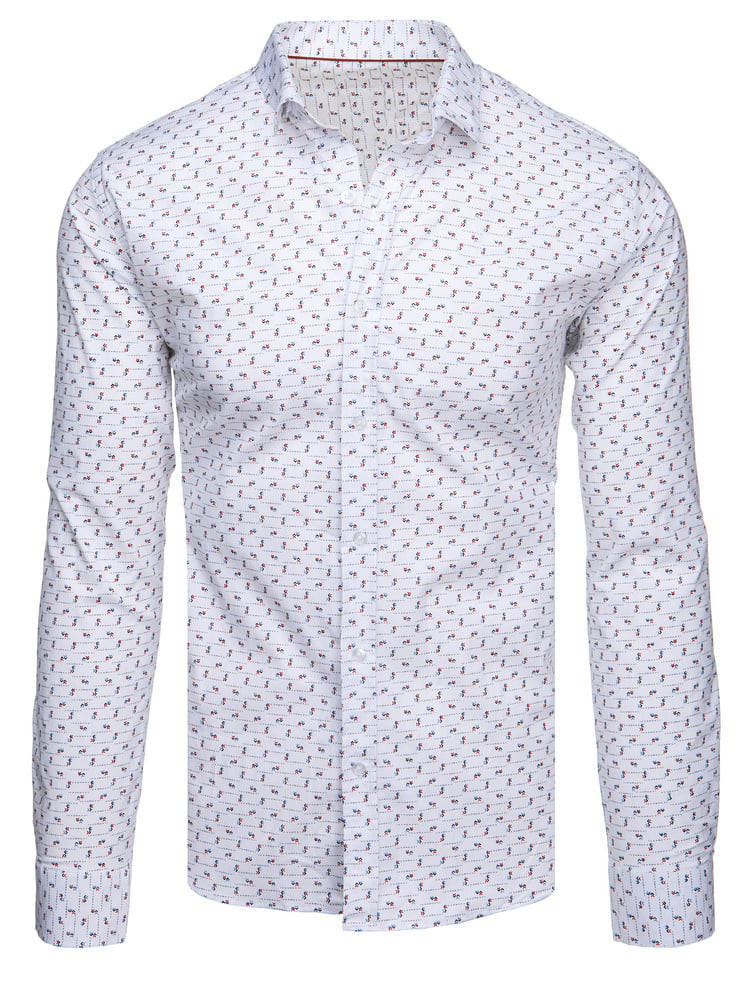 Koszula męska casualowa biała w strzałki Dstreet