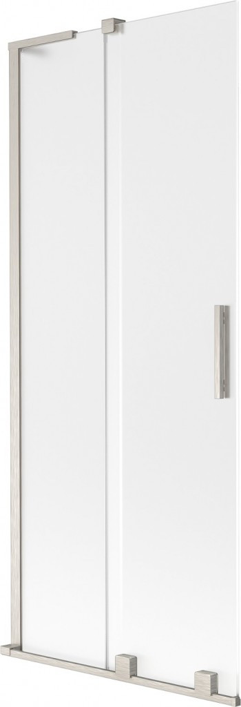 MEXEN/S Velar L dvoukřídlá posuvná vanová zástěna 80 x 150 cm, dekor, nikl kartáčovaný 896-080-003-31-97