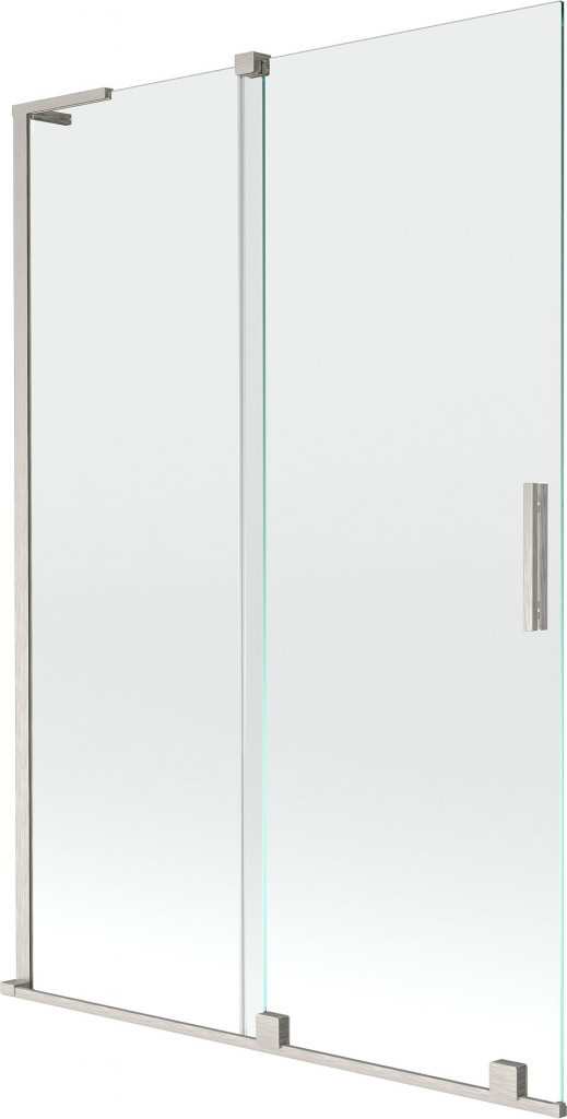 MEXEN/S Velar L dvoukřídlá posuvná vanová zástěna 120 x 150 cm, transparent, nikl kartáčovaný 896-120-003-01-97