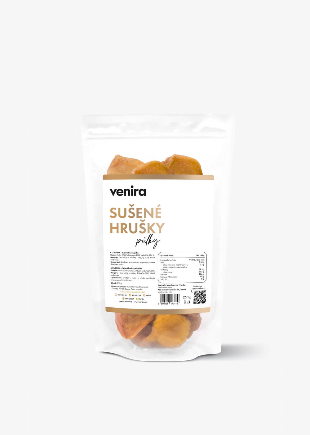 VENIRA sušené hrušky, 250 g