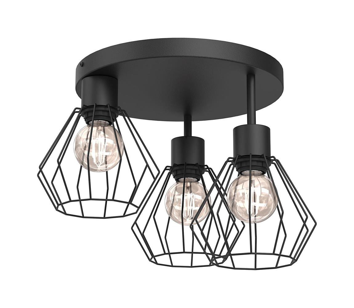 Stropní svítidlo PARKLA 3xE27/15W/230V černá