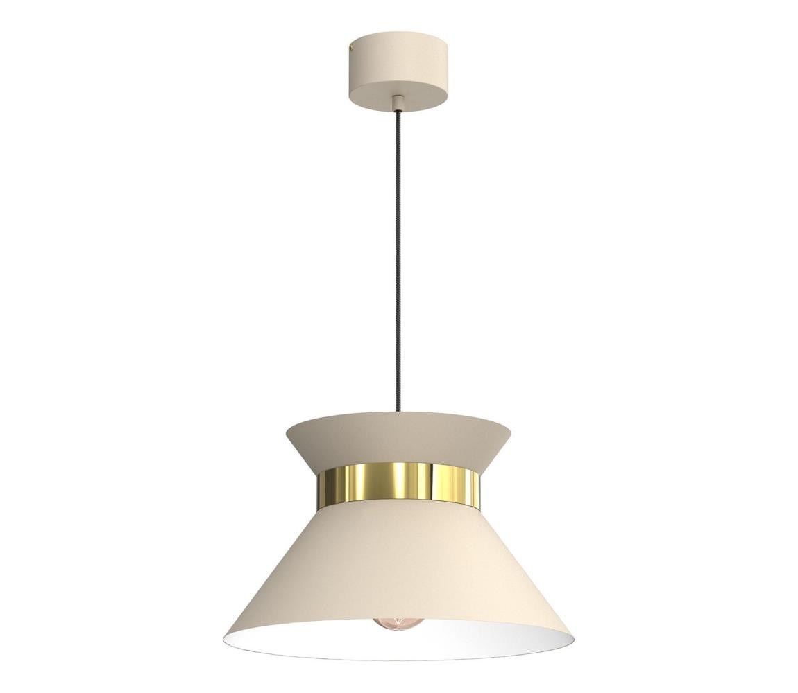 Lustr na lanku NORGE 1xE27/15W/230V béžová/zlatá