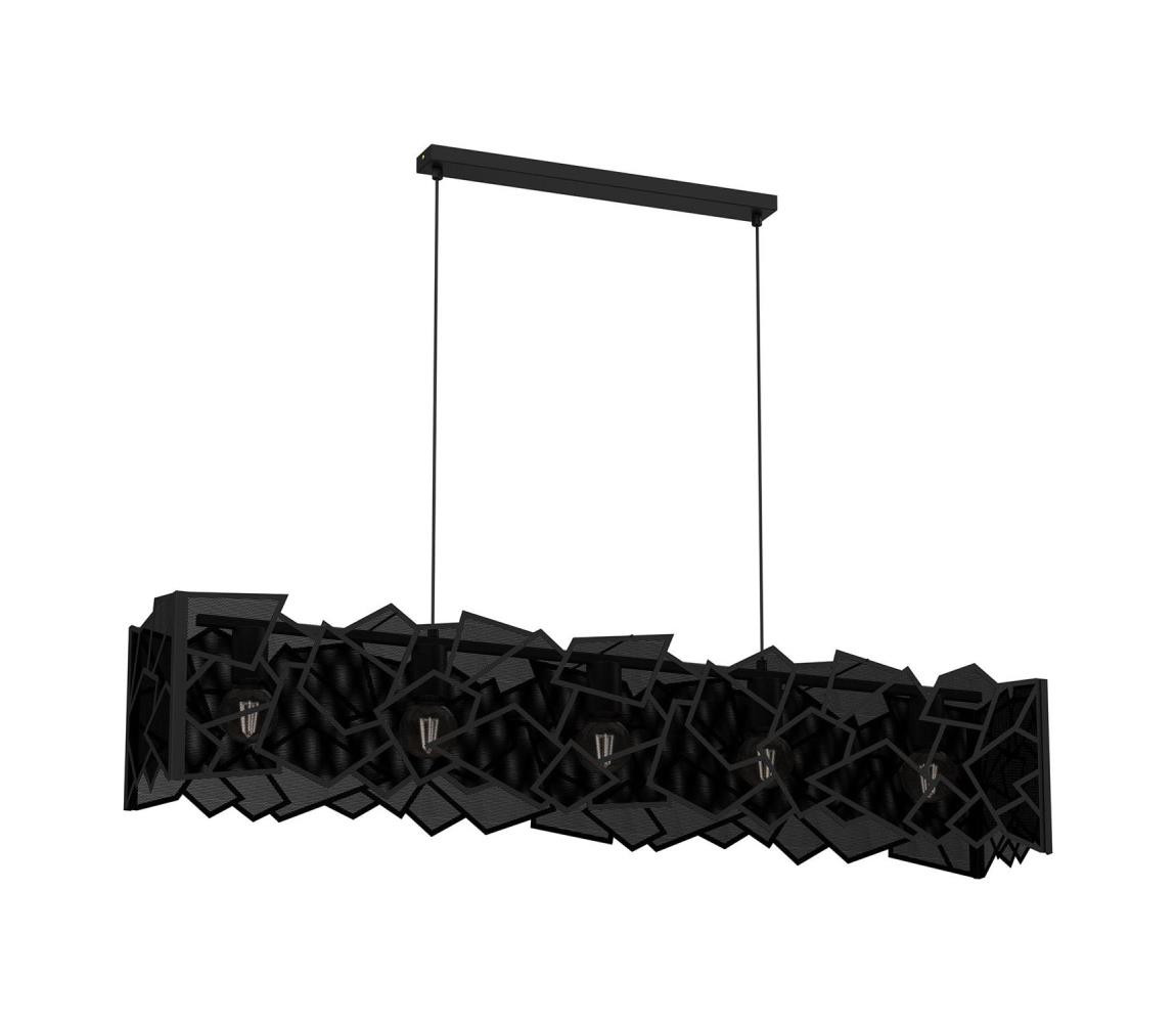 Lustr na lanku CAMO 5xE27/15W/230V černá