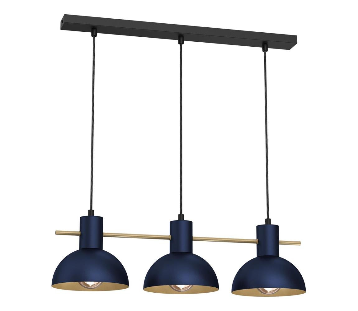 Lustr na lanku ESTATE MINI 3xE27/15W/230V modrá