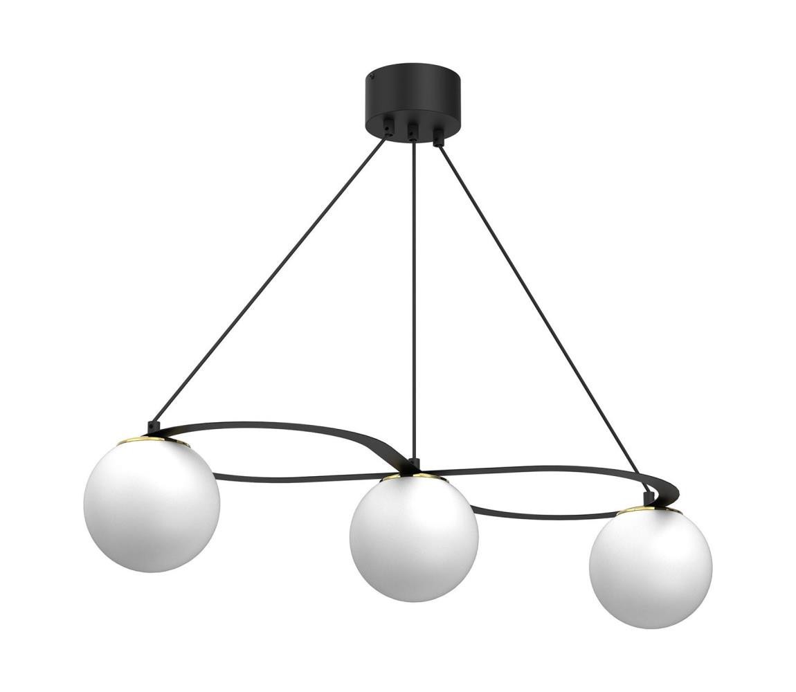 Lustr na lanku BALLO 3xE27/15W/230V černá/bílá