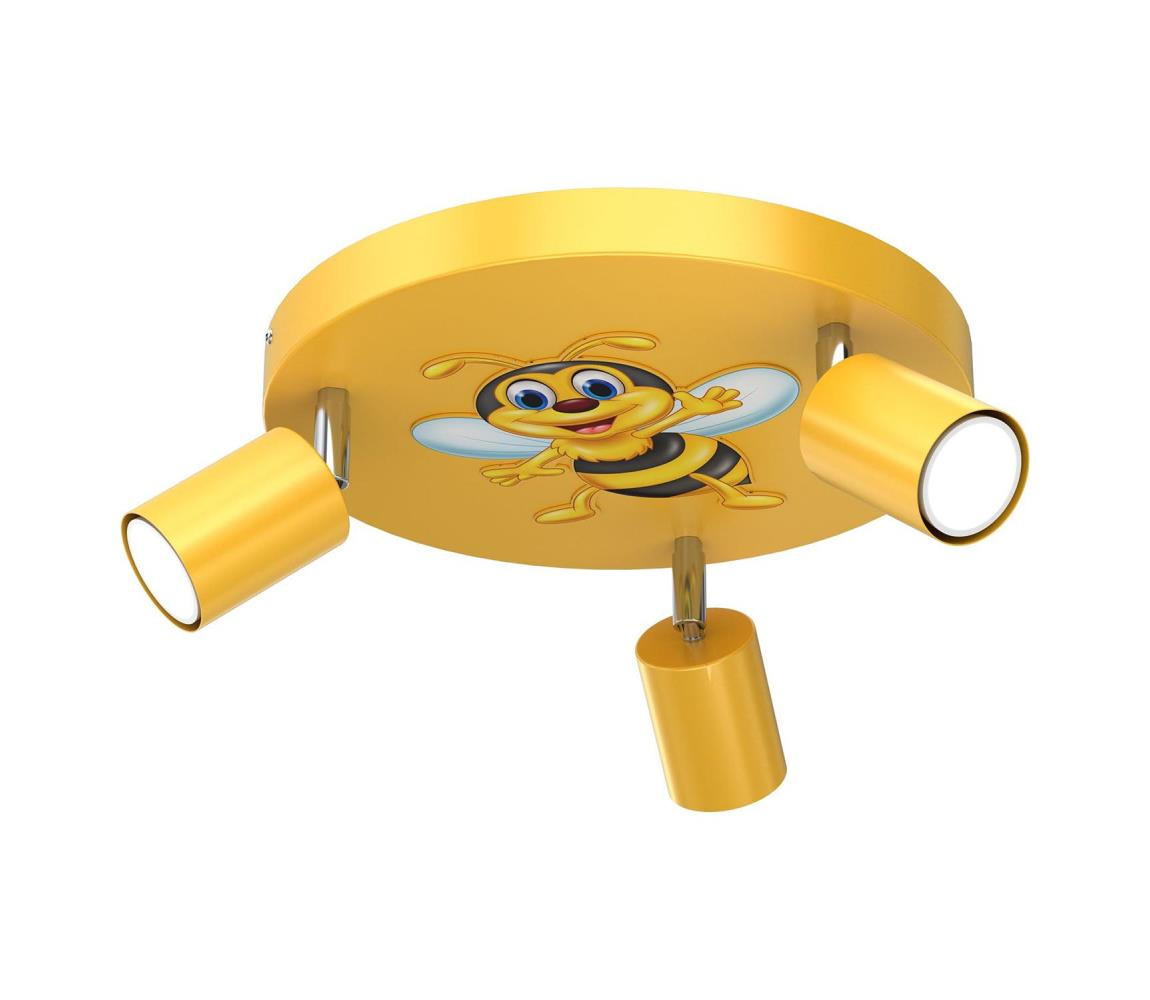 Dětské bodové svítidlo FUN 3xGU10/8W/230V žlutá/včelka
