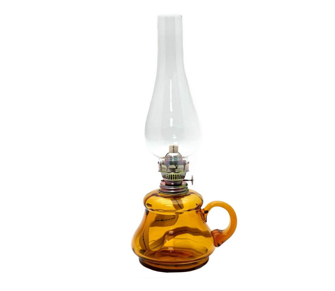 Floriánova huť Petrolejová lampa TEREZA 34 cm amber