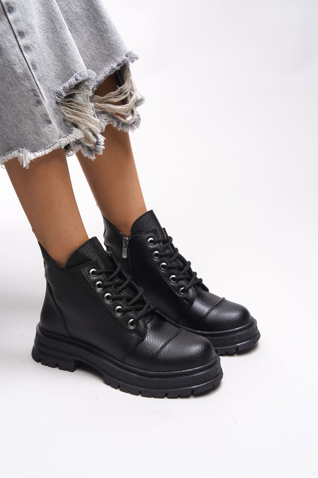 Riccon Dhillupa Women's Combat Boots 00121455 Black