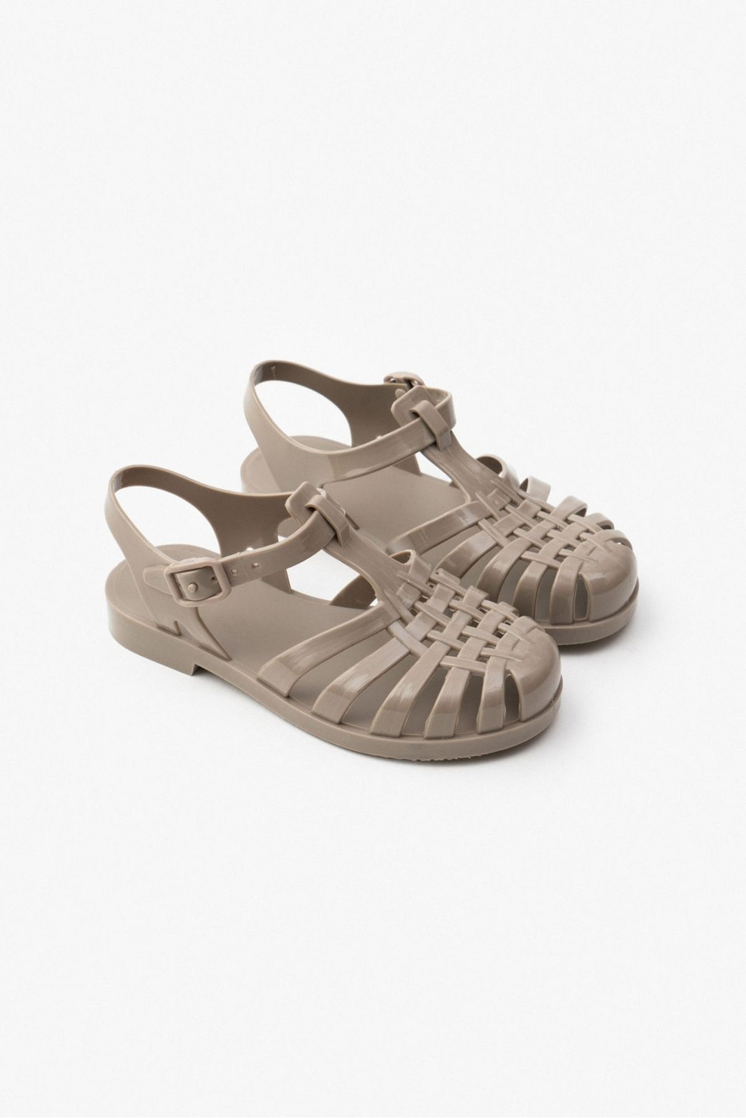 NİŞANTAŞI SHOES Anderline Jr. Dark Beige Matte Belt Detail Children's Sandals