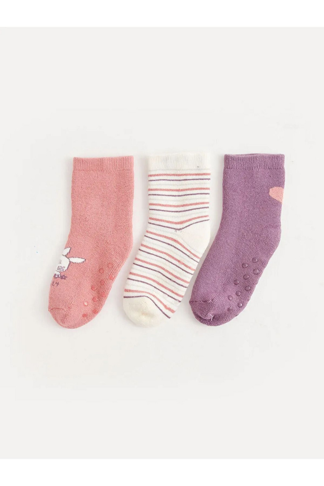 LC Waikiki 3-Pack LCW baby Printed Baby Girl Socks