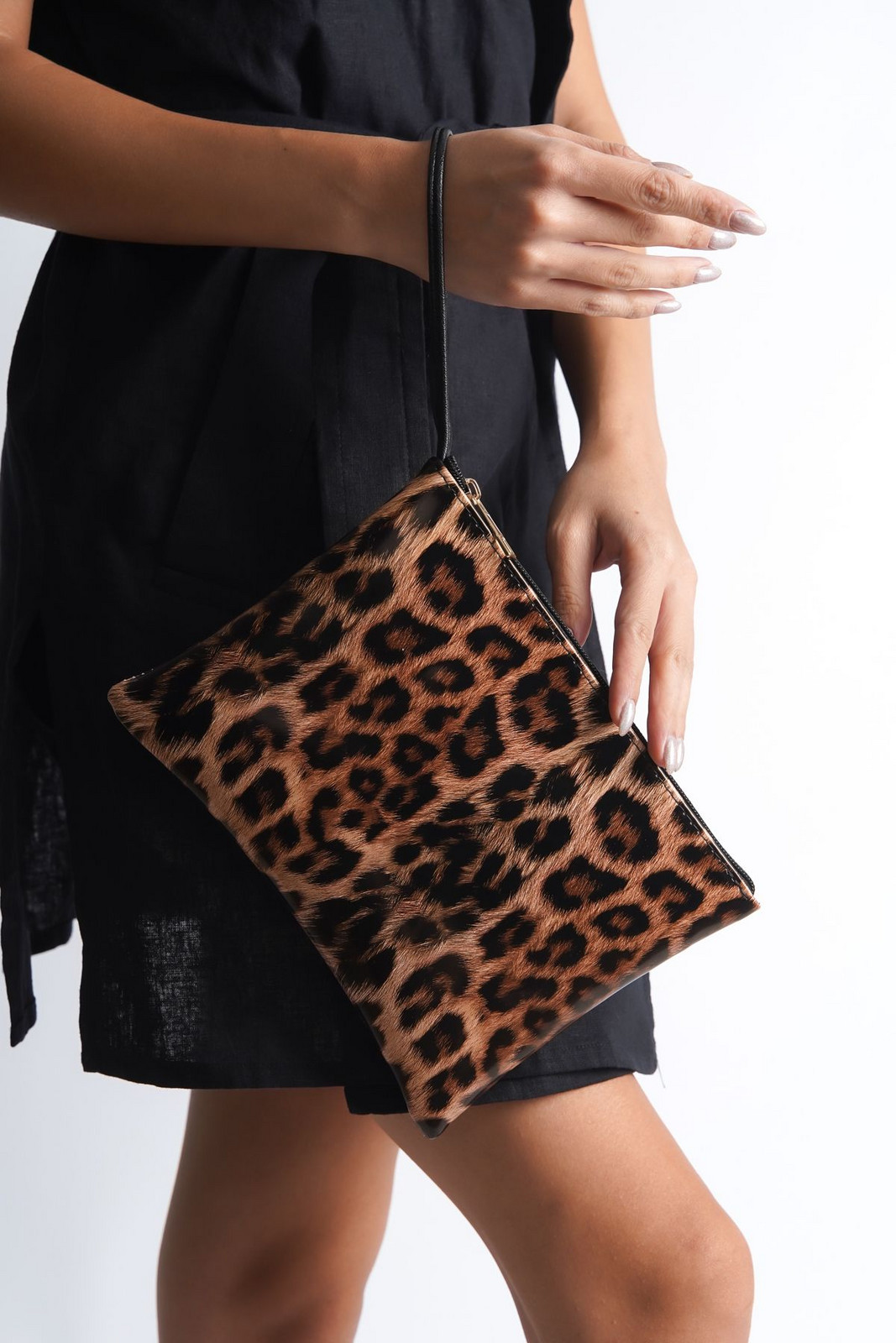 Capone Outfitters Paris Patent Leather Leopard Mini Bag