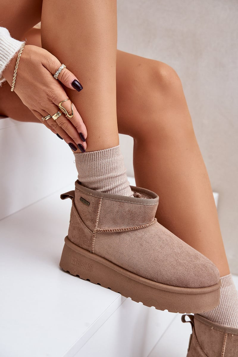 Nízké sněhule na platformě Big Star OO274A100 béžové